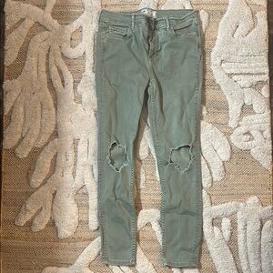 Free People Green Skinny Jeans Modern Fit